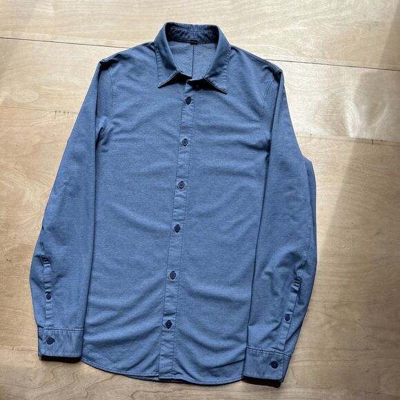 Lululemon Button Down Shirt S Blue Casual Workwear Commission ABC Lightweight - Picture 9 of 9